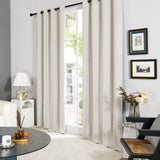 Deconovo 100% Total Blackout Curtains 108 Inch Long, 2 Panels Faux Linen Wind...