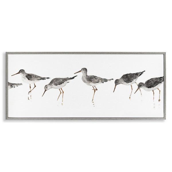 Stupell Industries Beach Bird Sandpipers Minimal White Painting, Designed by ...