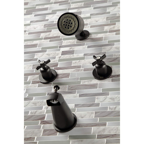 Kingston Brass KBX8140ZX Millennium Tub and Shower Faucet, Matte Black 7.31 x...