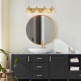 KSANA Gold Bathroom Light Fixtures, 4-Light Modern Vanity Lights for Bathroom...