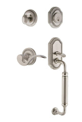 Nostalgic Warehouse Rope Rosette C Grip Entry Set Manor Lever in Satin Nickel