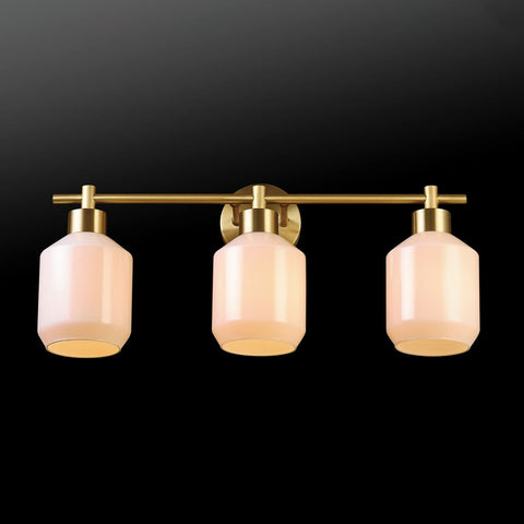 Globe Electric 52055 Cannes 3-Light, Gold Bathroom Vanity Light Fixtures, Mod...