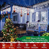 KNONEW 164FT 1600 LED Christmas Lights Outdoor Decoration White Timer 8Modes ...