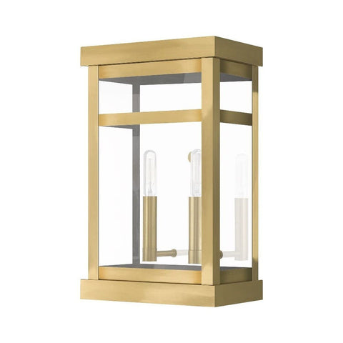 Livex Lighting 20705-01 Hopewell 2 Light Outdoor Wall Lantern, Antique Brass