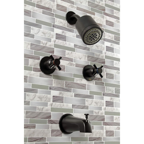 Kingston Brass KBX8140DX Concord Tub and Shower Faucet, Matte Black 7.13 x 13...