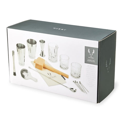 Viski 17-Piece Bar Tools Bartender Tool Kit - Cocktail Making Kit - Bartendin...