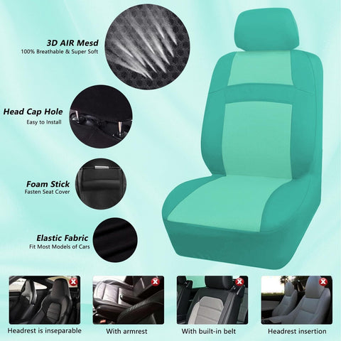 Car Seat Cover Full Set for Women with Waterproof Floor Mats,3D Air Mesh Car ...