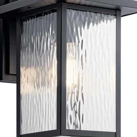 Kichler Capanna 13.25" Outdoor Wall Light in Black, 1-Light Exterior Wall Sco...