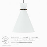 Modway Starlight 1-Light Pendant Light in White Satin Brass 15.5 x 15.5 x 72