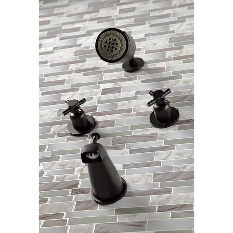 Kingston Brass KBX8140DX Concord Tub and Shower Faucet, Matte Black 7.13 x 13...