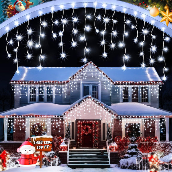 159 FT Christmas Lights Outdoor, 1458 LED Waterproof Outside Christmas Lights...