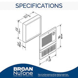 Broan-NuTone Wall Heater, Covers 150 sq. ft. at Factory Wired Voltage, White
