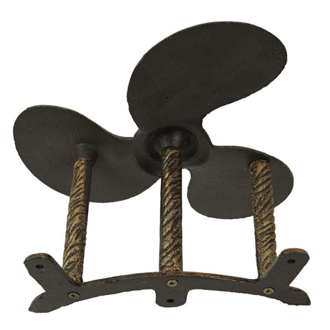 Bronze Finish Cast Iron Boat Propeller Wall-Mounted Decorative Garden Hose Ha...