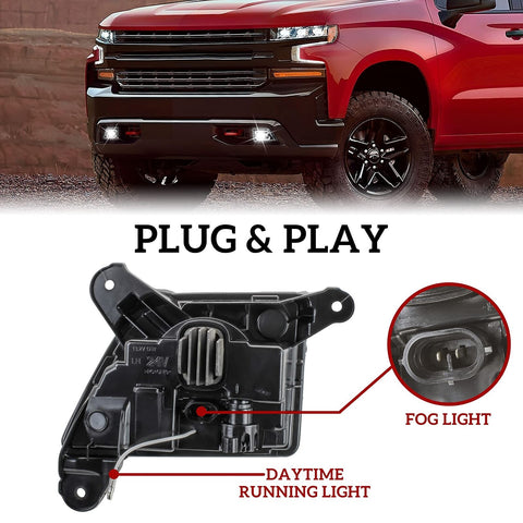 KEWISAUTO LED Fog Lights Daytime Running Lights for Silverado 1500 2500HD 350...