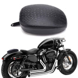 Black Crocodile Motorcycle Front Driver Solo Seat+Rear Passenger Pillion Pad ...