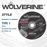 Weiler 56068 3-Inch Cutting Wheel, Wolverine AO Steel/Metal Fast Cut, Value C...