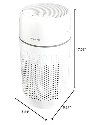 Homedics Air Purifier, 5-in-1 Tower 99% HEPA-Type Medium, White