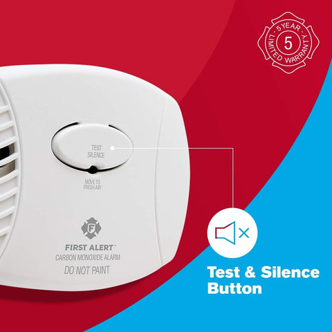 First Alert CO400 Carbon Monoxide Detector, Battery Operated, 6-Pack , White