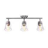 Globe Electric 64000045 3-Light Track Lighting, Pewter, Clear Glass Shades, C...