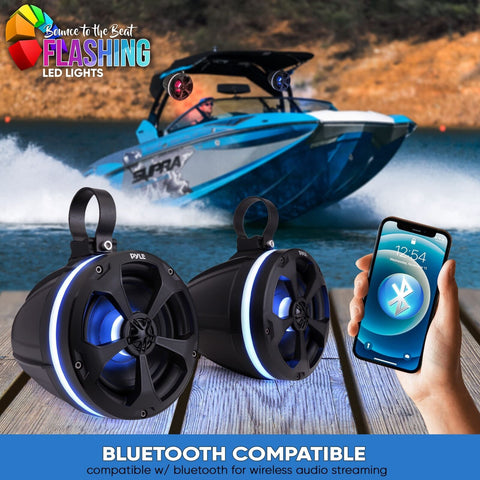 Pyle 2-Way Waterproof Off Road Speakers - 5.25" 1000W Active Passive Marine G...