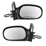 TRQ Driver & Passenger Side Mirror Set Power with Black Housing Compatible wi...