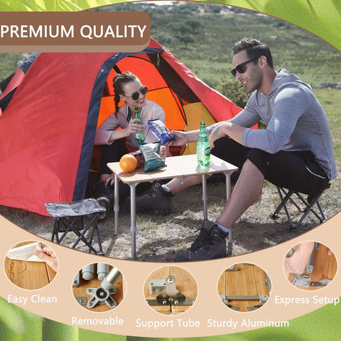 KingCamp Bamboo Adjustable, Anti-UV Portable Folding Table, Picnic, Camping, ...