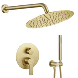 Brushed Gold Shower System, Bathroom Gold Shower Set Has 10 Inch Rain Shower ...