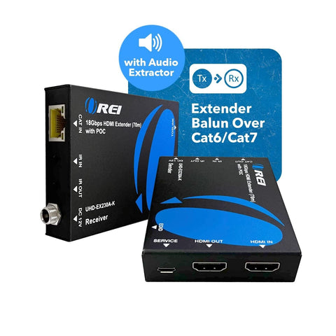 OREI 4K HDMI Extender Over Ethernet, Extender Balun Over Cat6/Cat7 with Audio...