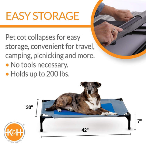 K&H Pet Products Coolin' Pet Cot, Outdoor Cooling Elevated Dog Cot for Large ...