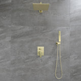 SHAMANDA Brass Rainfall Shower System, Luxuly Bathroom Shower Faucet Combo Se...