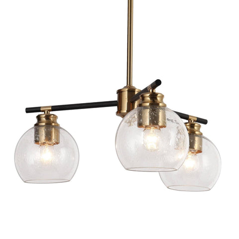KSANA 3 Lights Gold Chandelier, Dining Room Chandelier Over Table, Black Gold...