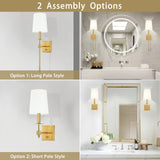 Untrammelife Gold Wall Sconces Set of Two, Farmhouse Sconces Wall Lighting wi...