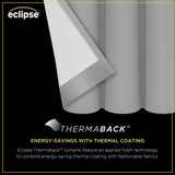 Eclipse Pembroke 100% Blackout, Faux Linen Grommet Window Curtains, 108 in Lo...