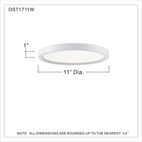 Quoizel OST1711W Outskirt Modern Super Flush Mount Ceiling Lighting, 1-Light ...