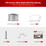 Shine Decor Bright Plus Strip Lights 10200 Lumens, 120V Double Row LED Rope L...