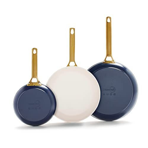 GreenPan Reserve 8" 10" and 12" 3 Piece Frying Pan Skillet, Twilight Blue