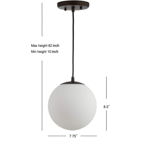 JONATHAN Y JYL9528B Bleecker 7.75" Metal/Glass Globe LED Pendant, Contemporar...