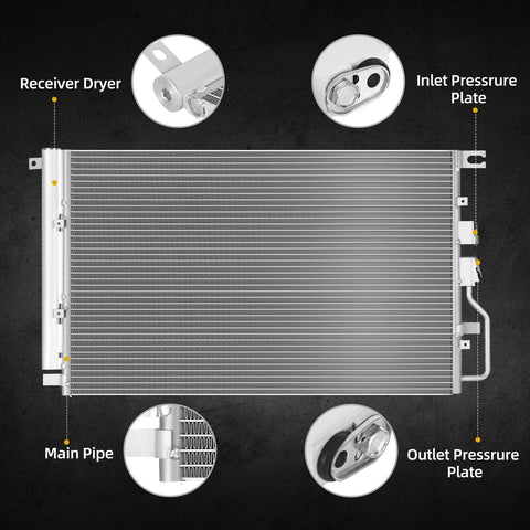 DWVO A/C AC Condenser Air Conditioning Condenser Compatible with 2008-2015 Ch...