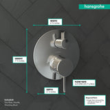 hansgrohe 04230000 S Thermostatic Trim with 6.75 x x 3.00 inches, Chrome