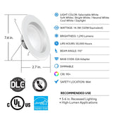 Feit Electric 5-6" LED Recessed Downlight, High Output, 120W Equivalent, Dimm...