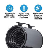 Newair Electric Garage Heater, Ceiling/Wall Mounted, Heats up 500 ft², Gray