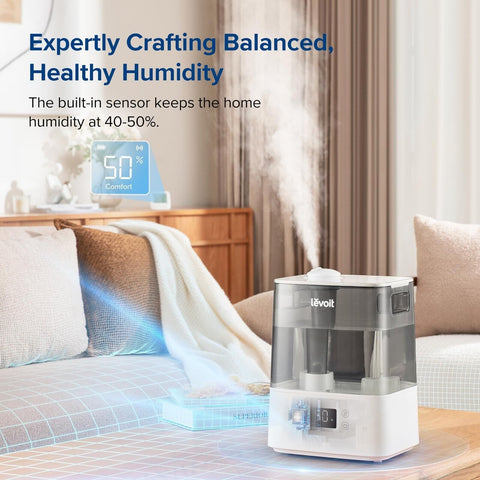 LEVOIT Smart Humidifiers for Bedroom Large Room Home,(6L) Cool Mist Top Fill ...