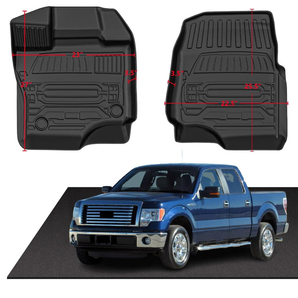 All-Weather Floor Mats Compatible for 2015-2024 Ford F-150 Super Crew Cab | F...