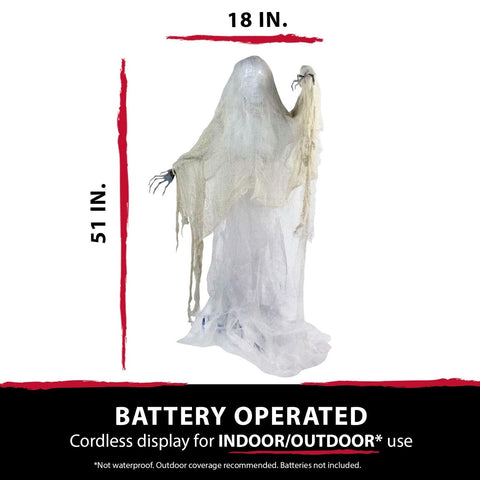 Haunted Hill Farm 67" Hanging Ghost Halloween Animatronic