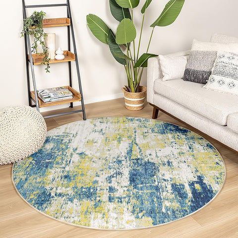 Washable Area Rugs 6ft Non-Slip Modern Abstract Soft for Living Room Entryway...