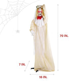 Haunted Hill Farm Zombie Bride with Pop-Up Head and Light-Up Eyes, Halloween ...