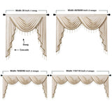 ELKCA Luxury Cream Velvet Curtain Valances for Living Room with Beads(39inch,...