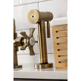 Kingston Brass KS2333NX Hamilton Bridge Kitchen Faucet, Antique Brass, 13.88 ...