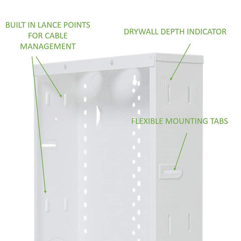 Legrand - OnQ 20 Inch Media Enclosure, 20 Gauge Cable Management Box, Cable W...