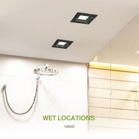 ASD Black 4 Inch LED Recessed Lighting Retrofit Square 5 CCT Selectable 2700K...